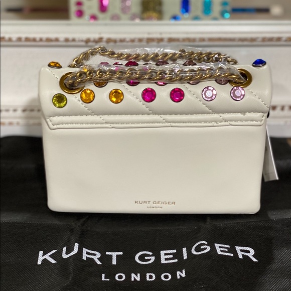 KURT GEIGER London Leather Mini Kensington Embellished Crossbody Bag - Picture 6 of 8